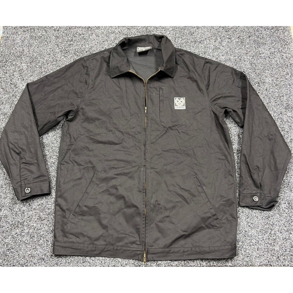 Dixxon Jacket Mens XL Black Canvas Full Zip Work Outerwear Chore Moto Utility